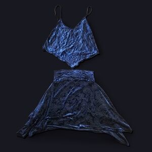 Handmade Velvet Skirt And Top Set Size S/M